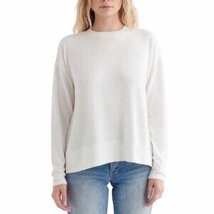 Lucky Brand Soft Cozy Crew Neck Sweater- White- Size Small- Great Condition!